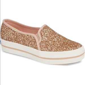 Keds Kate Spade Triple Decker Rose Gold Sneakers